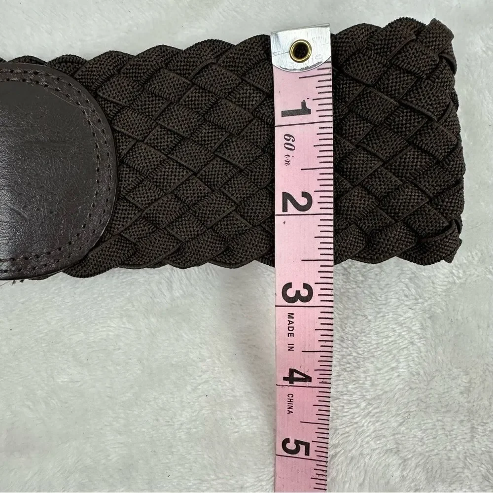 Apt 9 Womens‎ Brown Braided Elastic Stretch Wide Cinch Waist Belt M/L NEW